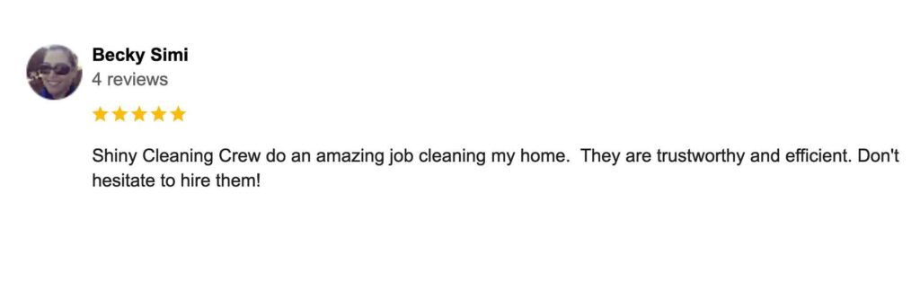 Shiny Cleaning Crew - Amazing Cleaning Job 5-Star Review